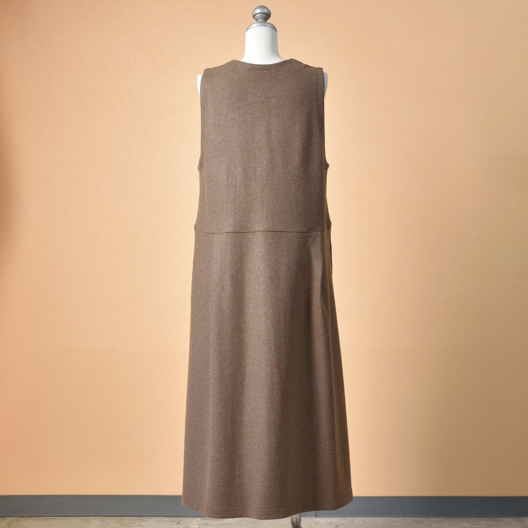 Fabrique en planete terre ファブリケアンプラネテール ウールメルトンワンピース・ブラウン【送料無料】