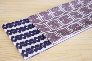 ポリ巻帯リバーシブル【新柄/藤色】× 【雪釘抜きつなぎ柄柄/紫色】