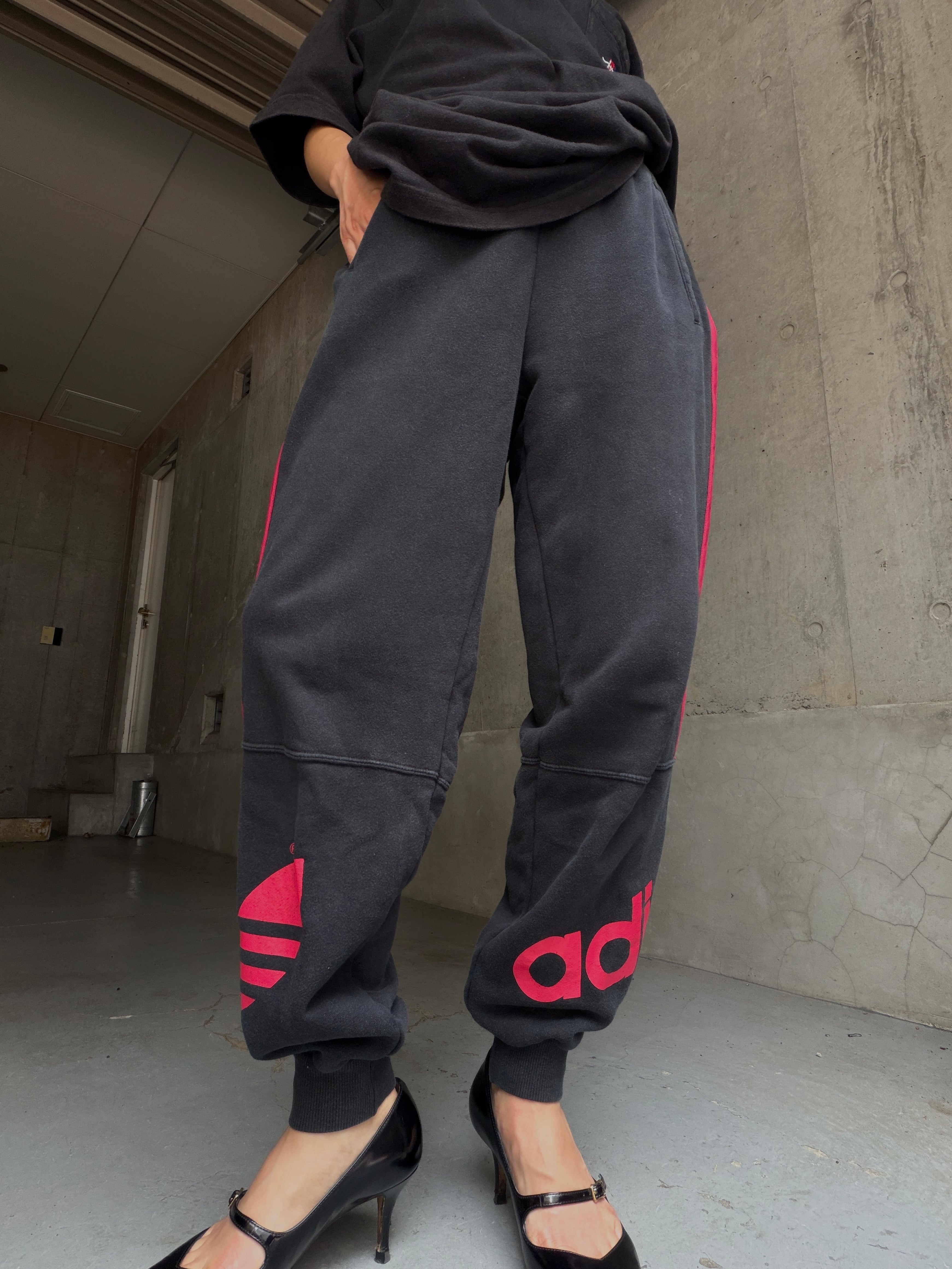(PT1133) 90s〜00s adidas trefoil logo sweat pants