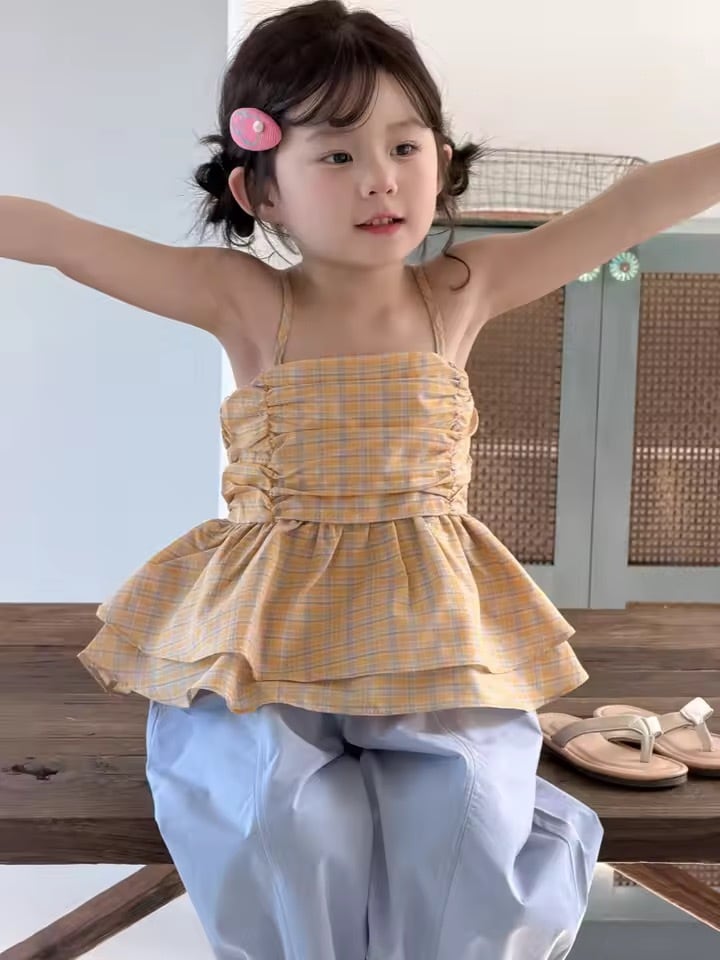 イエローチェックキャミソール