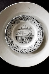 1860s Creil et Montereau Lebeuf Milliet et Cie 不可解ユートピア 謎のプレートa クレイユモントロー Rébus