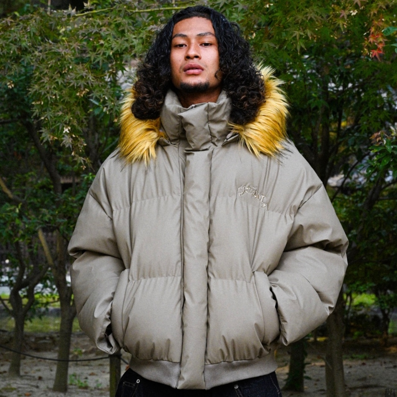 OG LOGO LUXURY FUR PUFFER JACKET