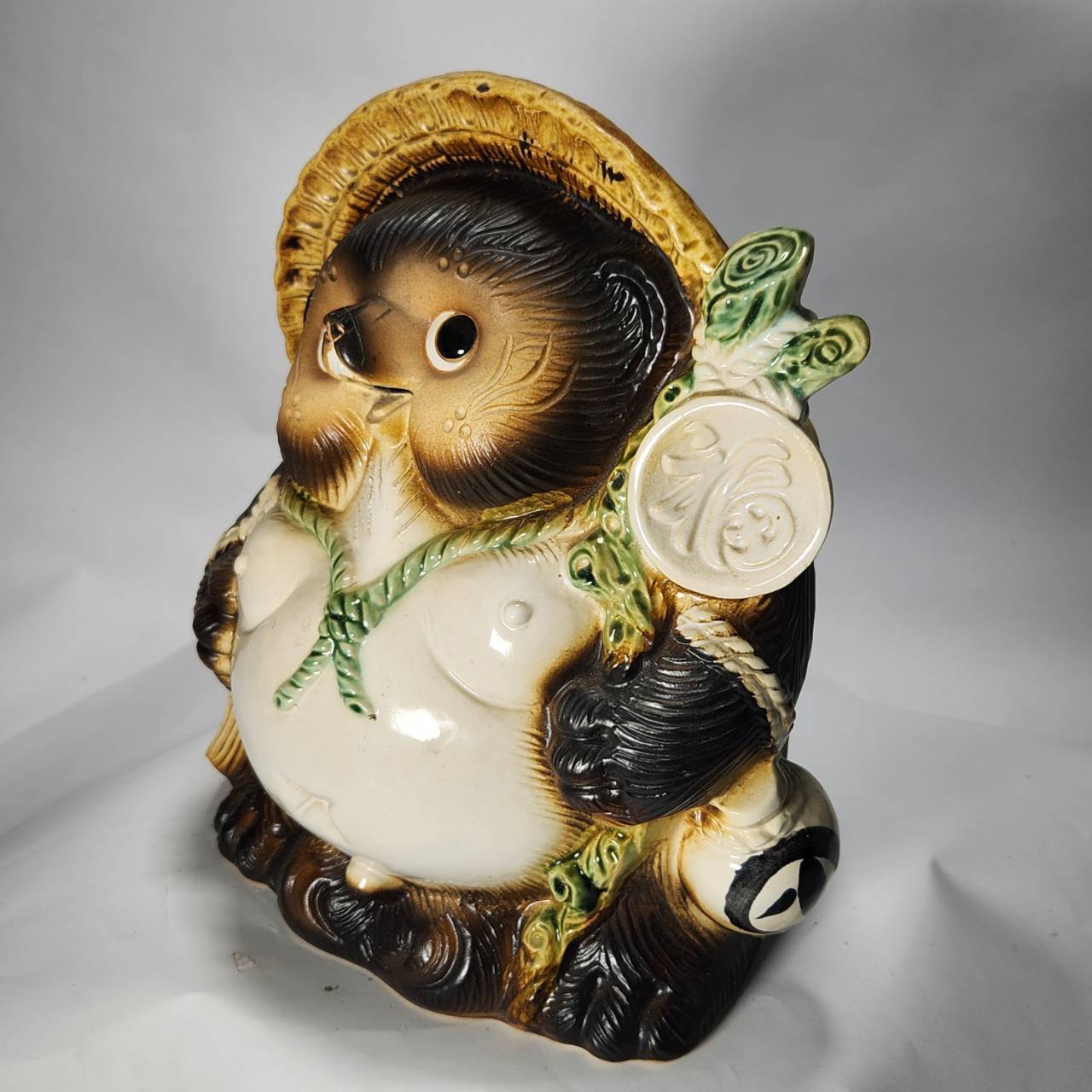 福々狸オス 10号 （信楽焼き・陶器・たぬき・タヌキ・置物・B084-01