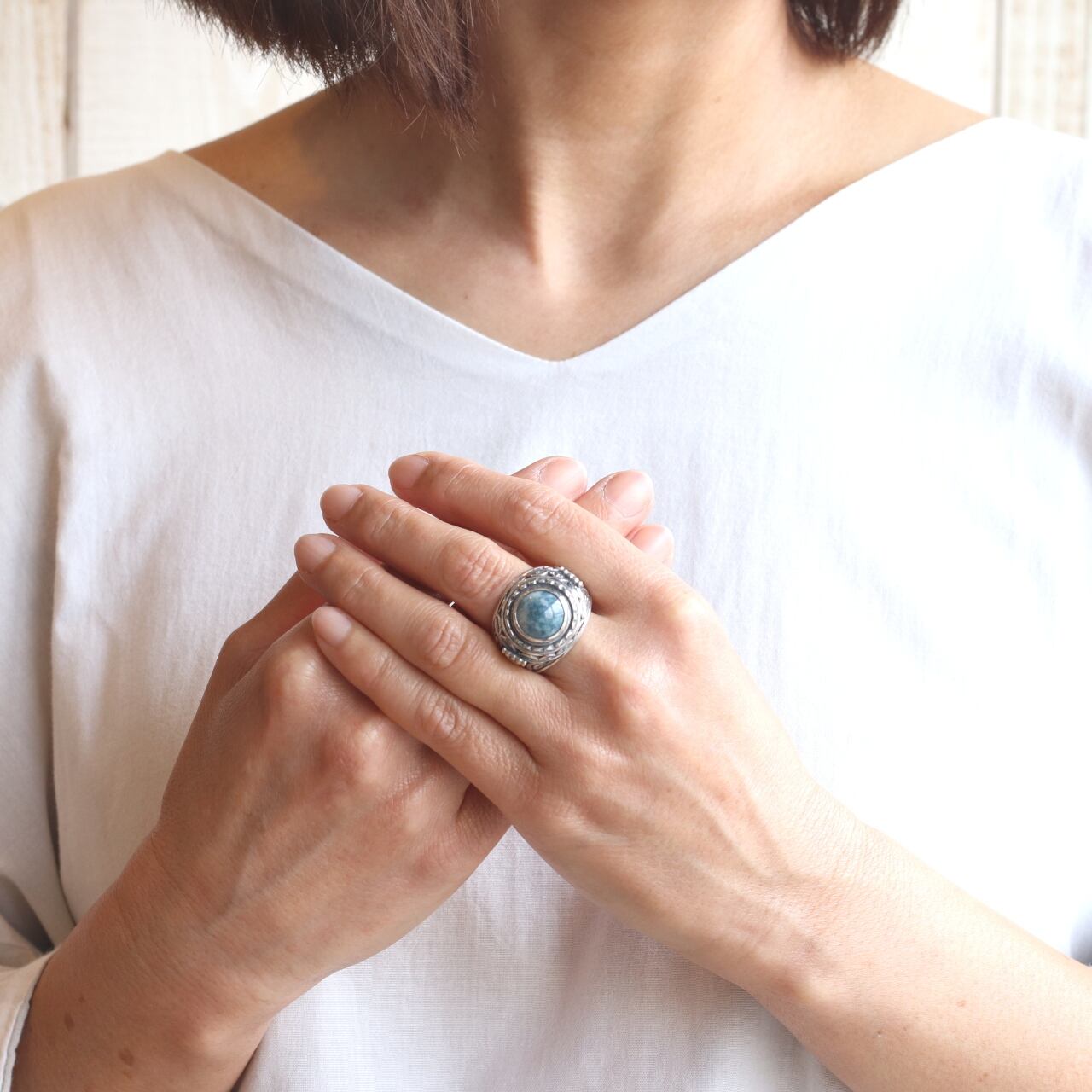 ハンドメイドの糸魚川翡翠リング　シルバーリング ハンドメイドの糸魚川翡翠リング シルバーリング