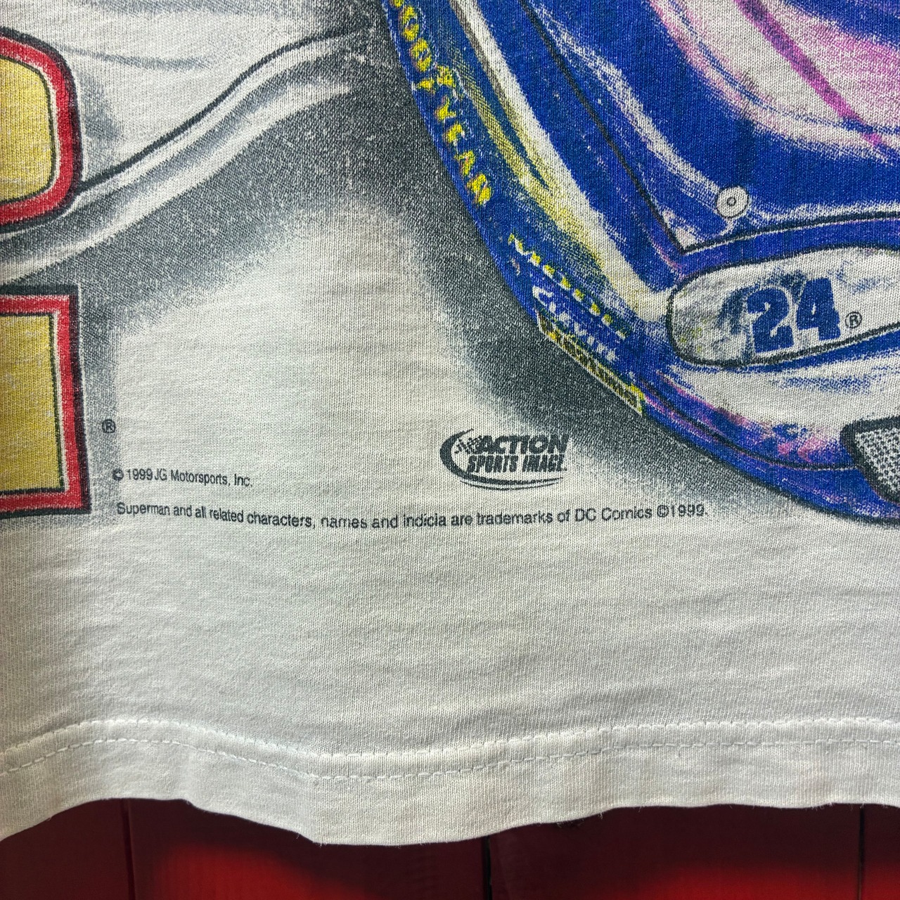 90s USA製　CHASE NASCAR×SUPERMAN レーシングTシャツ　