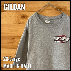 【GILDAN】企業系 ワンポイント バックプリント ロゴ Tシャツ 2XL ビッグサイズ US古着 アメリカ古着