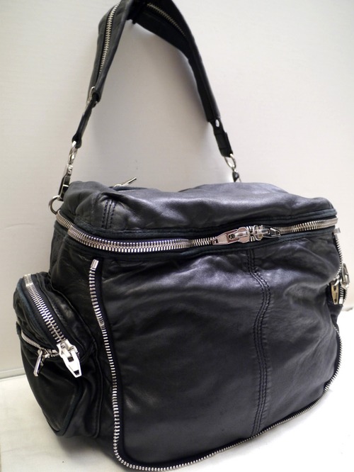 2016美品◆ALEXANDER WANG アレキサンダーワン ユニセックス マルチジップデザイン レザー トート バッグ 黒◆ モード感あふれるWANGのアイコンモデル♪
