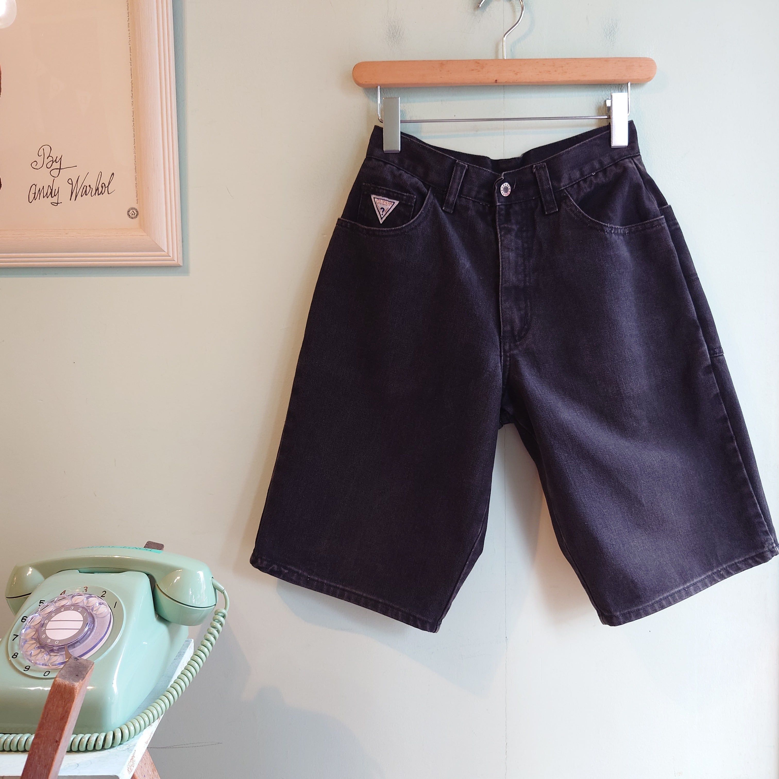 【サイズ◎/状態◎】80-90s USA製 Lee ブラック デニム ショーツ LEE 80-90s vintage デニムショーツ ブラックデニムショーツ サイド