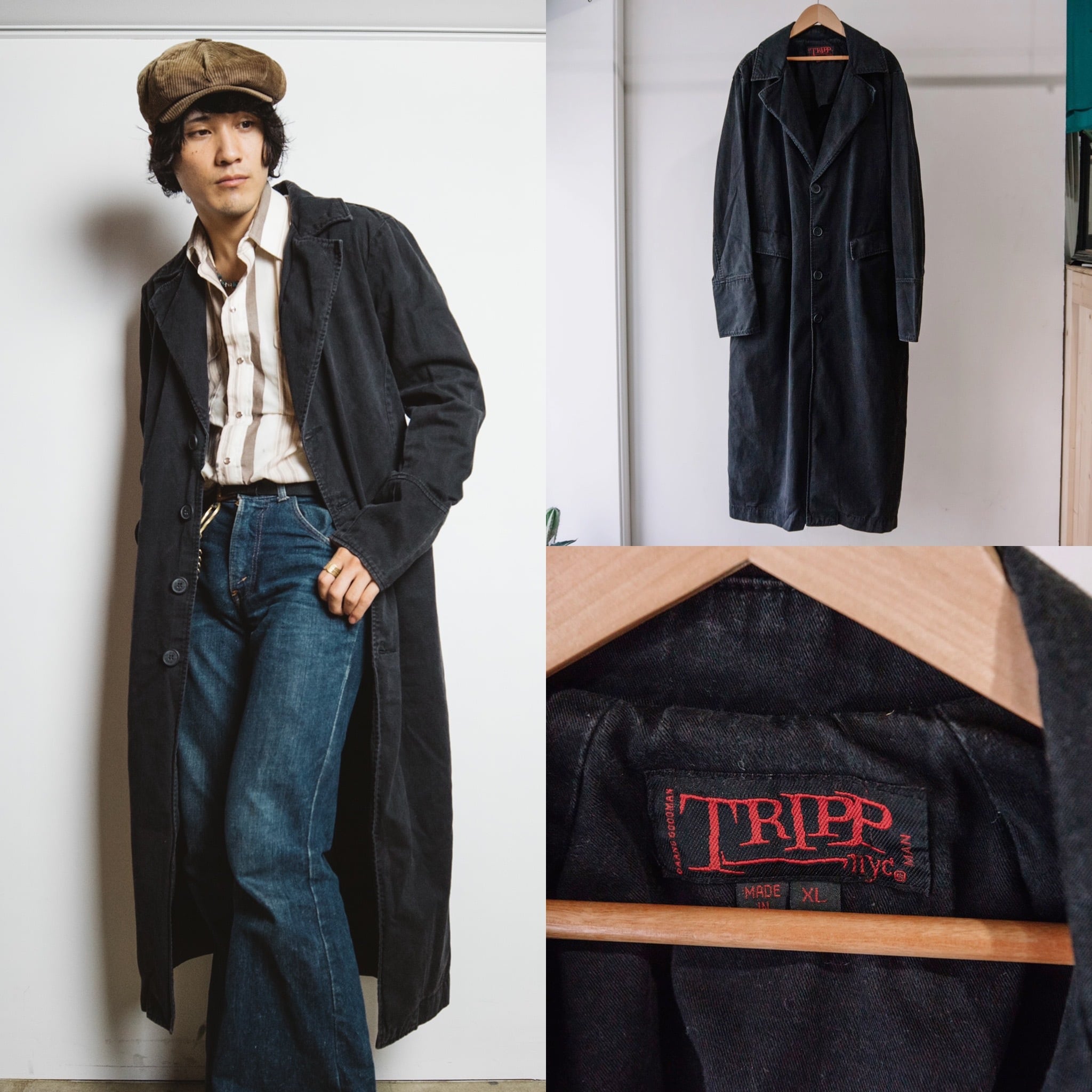 TRIPP NYC ブラックコットントレンチコート【1009T73】 | 【公式