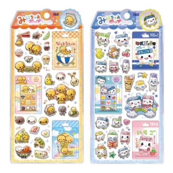 なっとうちゃん 牛乳パックくん みにちゅあポップシール CRUX