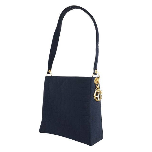 Christian Dior クリスチャン ディオール カナージュ ショルダーバッグ ネイビー チャーム ナイロン ホーボーバッグ vintage ヴィンテージ オールド 55p7w6