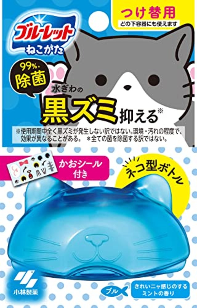 液体ブルーレット 液体 ブルーレット おくだけ ねこがた 除菌 きれいニャ感じのするミントの香り 詰め替え用 70ml 猫型 トイレタンク芳香洗浄剤 小林製薬