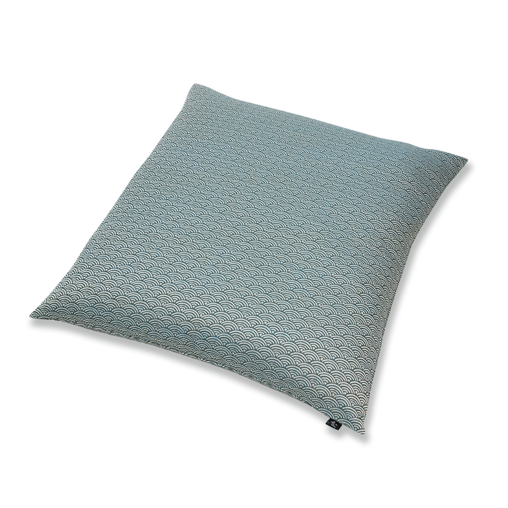 紬織り 座布団(カバーのみ) 青海波 BB(紺) 59×63