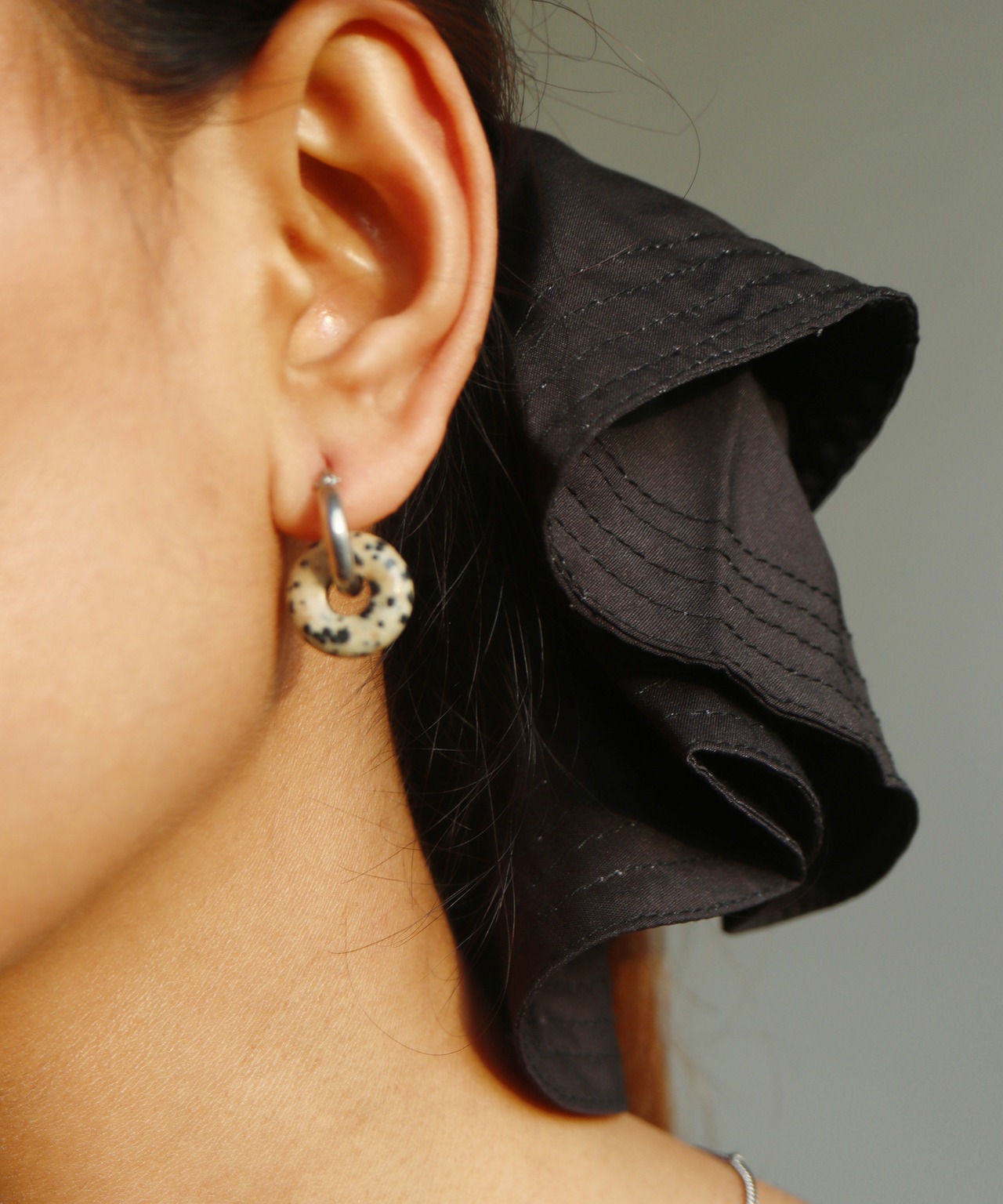 S925ストーンフープピアス/022051