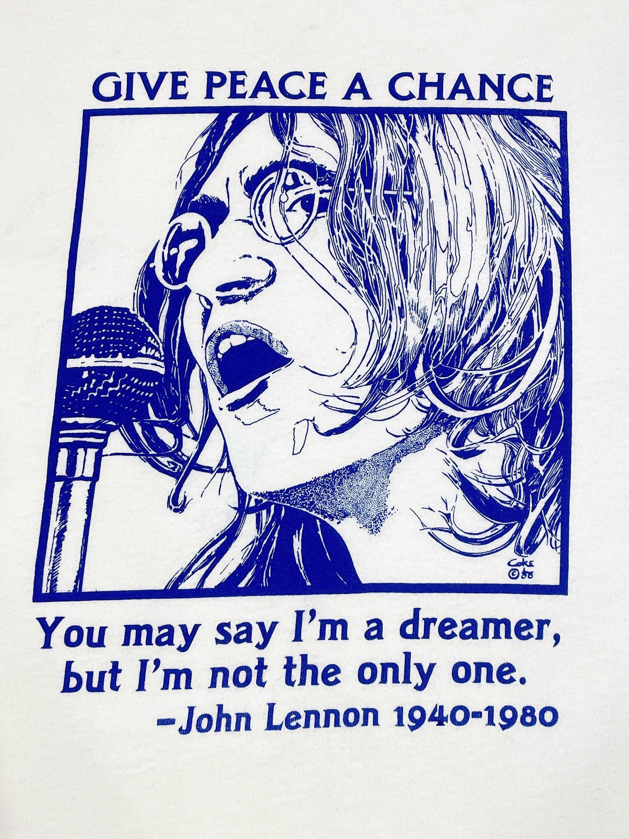 90年代 John Lennon ”GIVE PEACE A CHANCE” メモリアルTシャツ USA製 