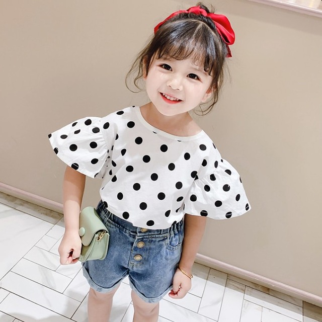 ドット 半袖 トップス リボン カジュアル 女の子 韓国子供服 キッズ ベビー プチプラ 80 90 100 110 1 130 1歳 2歳 3歳 取寄 発送目安14 21日営業日 Laff Store For Baby Kids ベビー キッズ 子供服 ショップ情報 配送スケジュール要確認