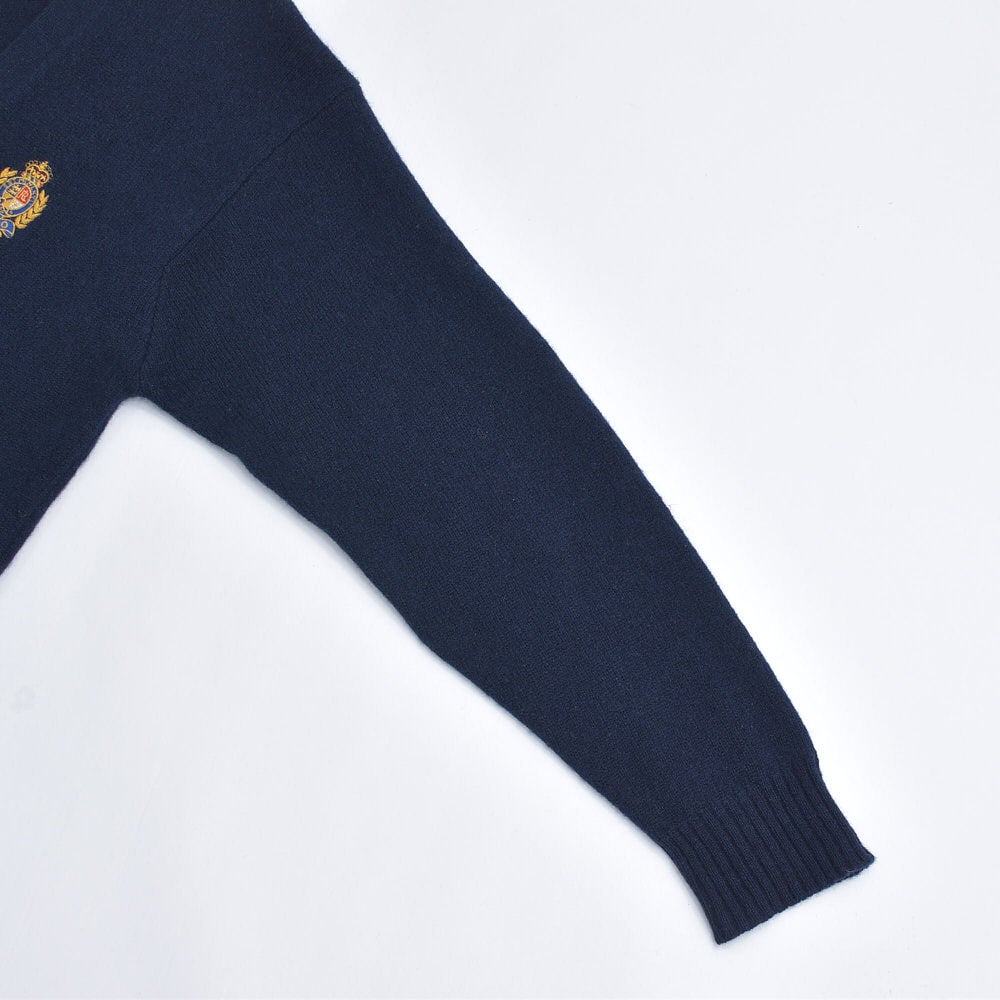 90s～ Ralph Lauren ラルフローレン エンブレム ロゴ刺繍 ウールニット