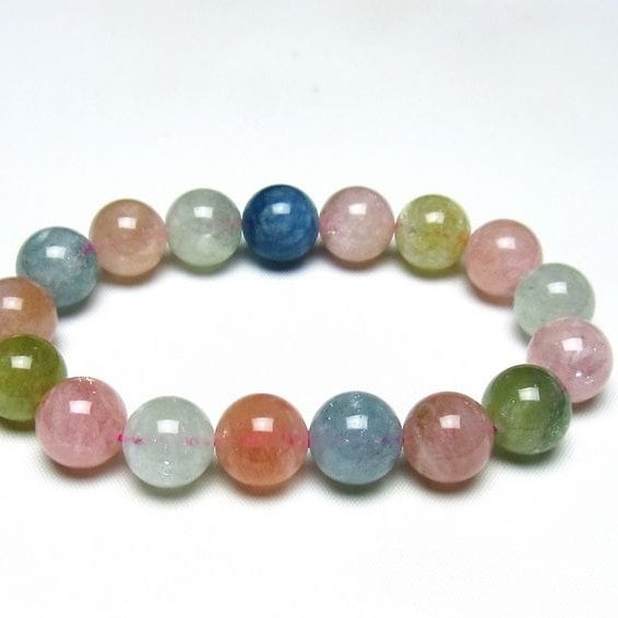 ミックスカラーベリル ブレスレット 13mm 一点物 メール便可 [M便 1/10] 111-48914