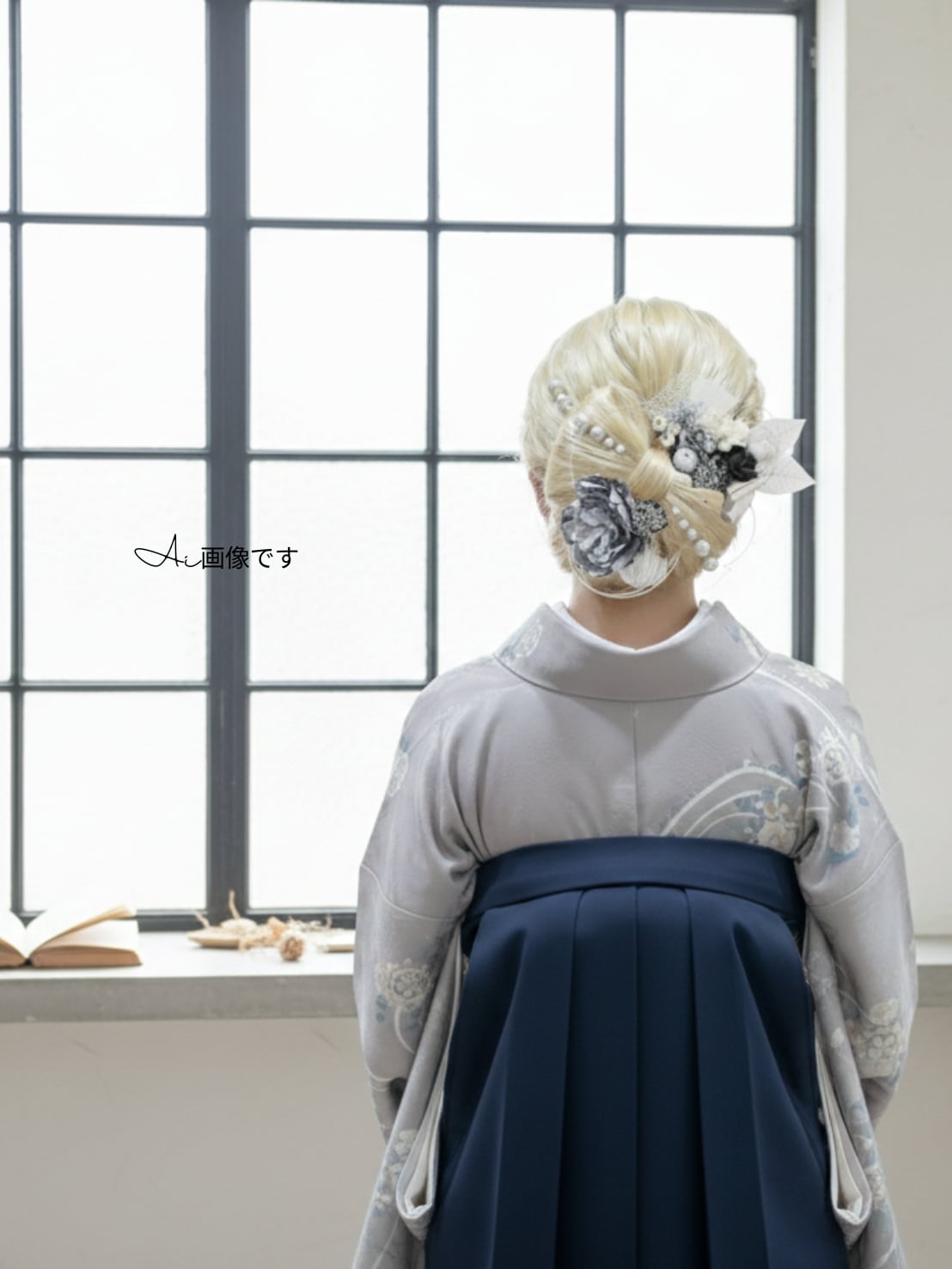 【リボンヘアに似合うシルバー髪飾り】卒業式 袴 成人式 振袖 結婚式 O-0005