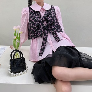 レディース トップス ベスト ショート ノースリーブ ストリート リボン 大人可愛い きれいめ シンプル おしゃれ かっこいい レトロ ラフ ガーリー クール 都会的 ナチュラル 花柄 春 夏 通勤 デート お出かけ お泊まり イベント 旅行 レストラン 公園 女子会 休日 ホテル ショッピング コンサート ライブ カフェ フェス 重ね着 お揃い 韓国 コーデ 楽ちん プレゼント 普段使い 着回し モテ 清楚 インスタ映え フリーサイズ ブラック ピンク
