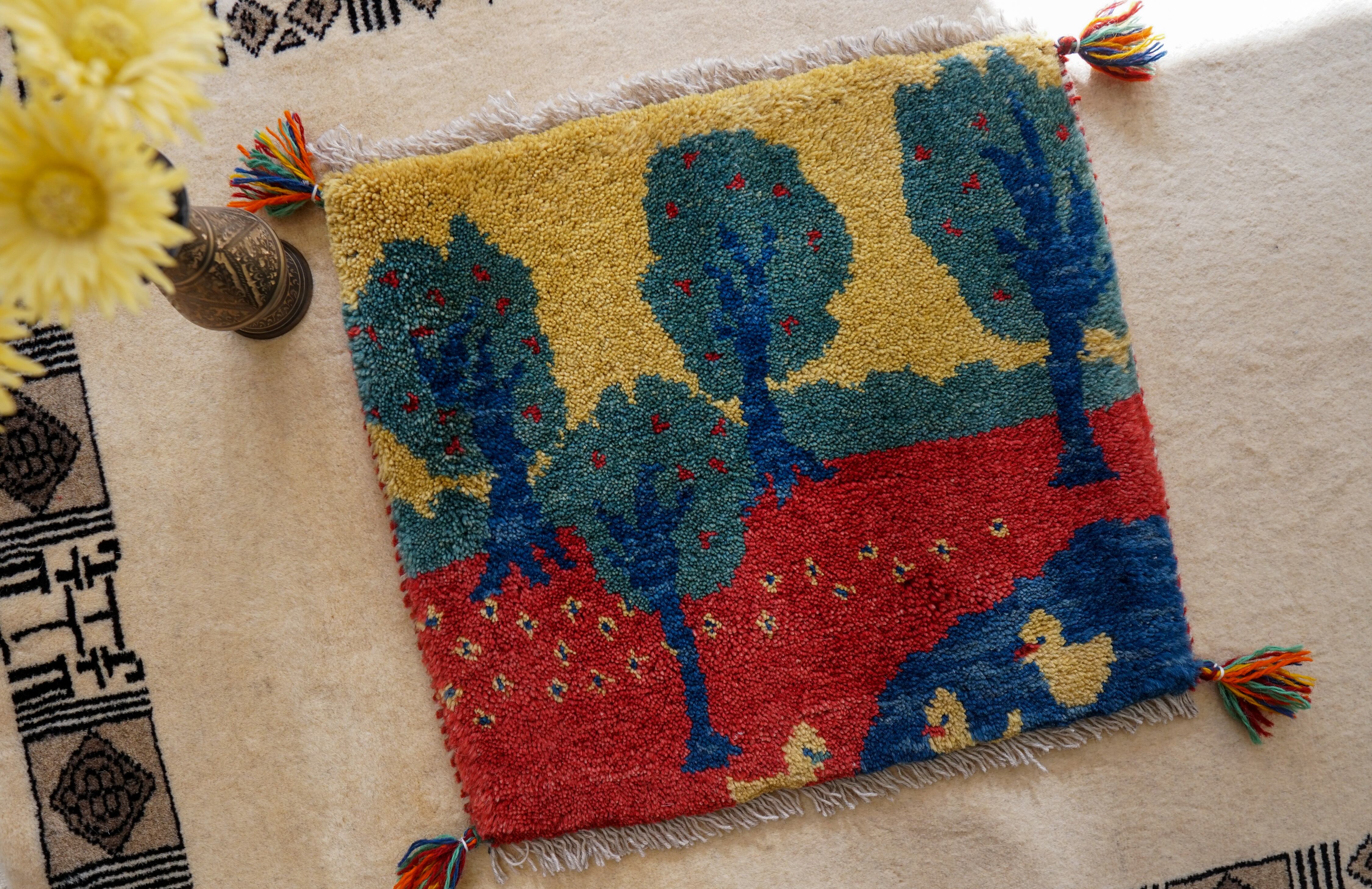 108x65cm 手織り ペルシャ絨毯　カシュカイ族 108x65cm 手織り ペルシャ絨毯 カシュカイ族