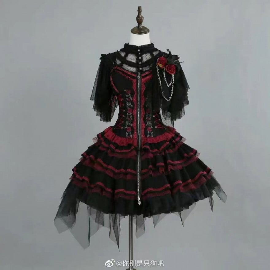 サブカル系 地雷 ジャンパースカート ライブ 参戦服刺繍 天使と悪魔