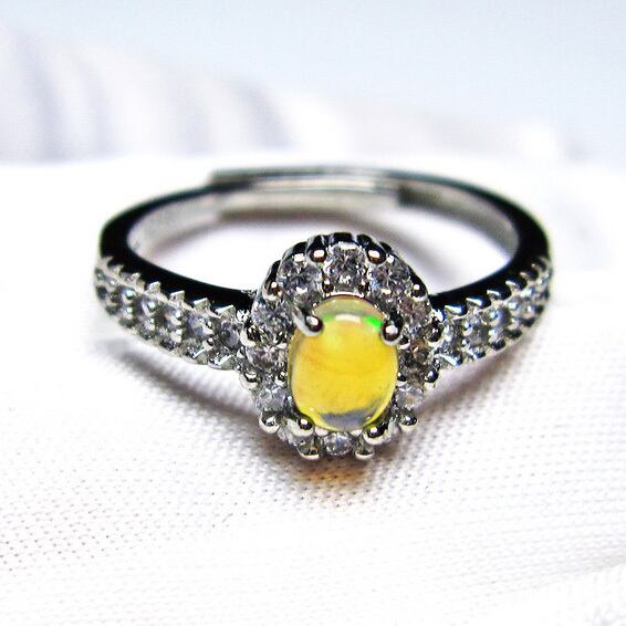 オパール 指輪 リング プレシャスオパール 12号 フリーサイズ 調整可能 一点物 メール便送料無料 [M便 1/20] 115-4221