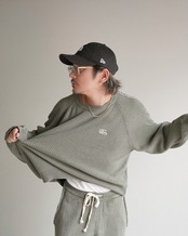 【#Re:room】WASHED COLOR CREW NECK KNIT［REK160］