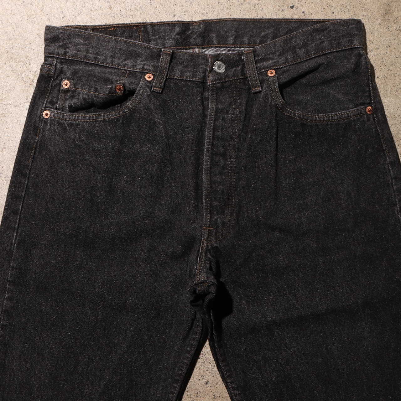 極美品 33×32 Levi’s 501 先染め USA 91年 毛羽立ち ブラックデニムパンツ