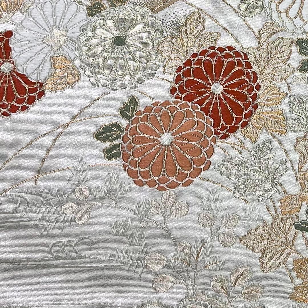 袋帯 蒔絵箔 流水に橋 松竹梅 菊の花 金銀糸 O-3965 着物 きもの 袋帯 蒔絵箔 流水に橋 松竹梅 菊の花 金銀糸 O-3965 着物 きもの