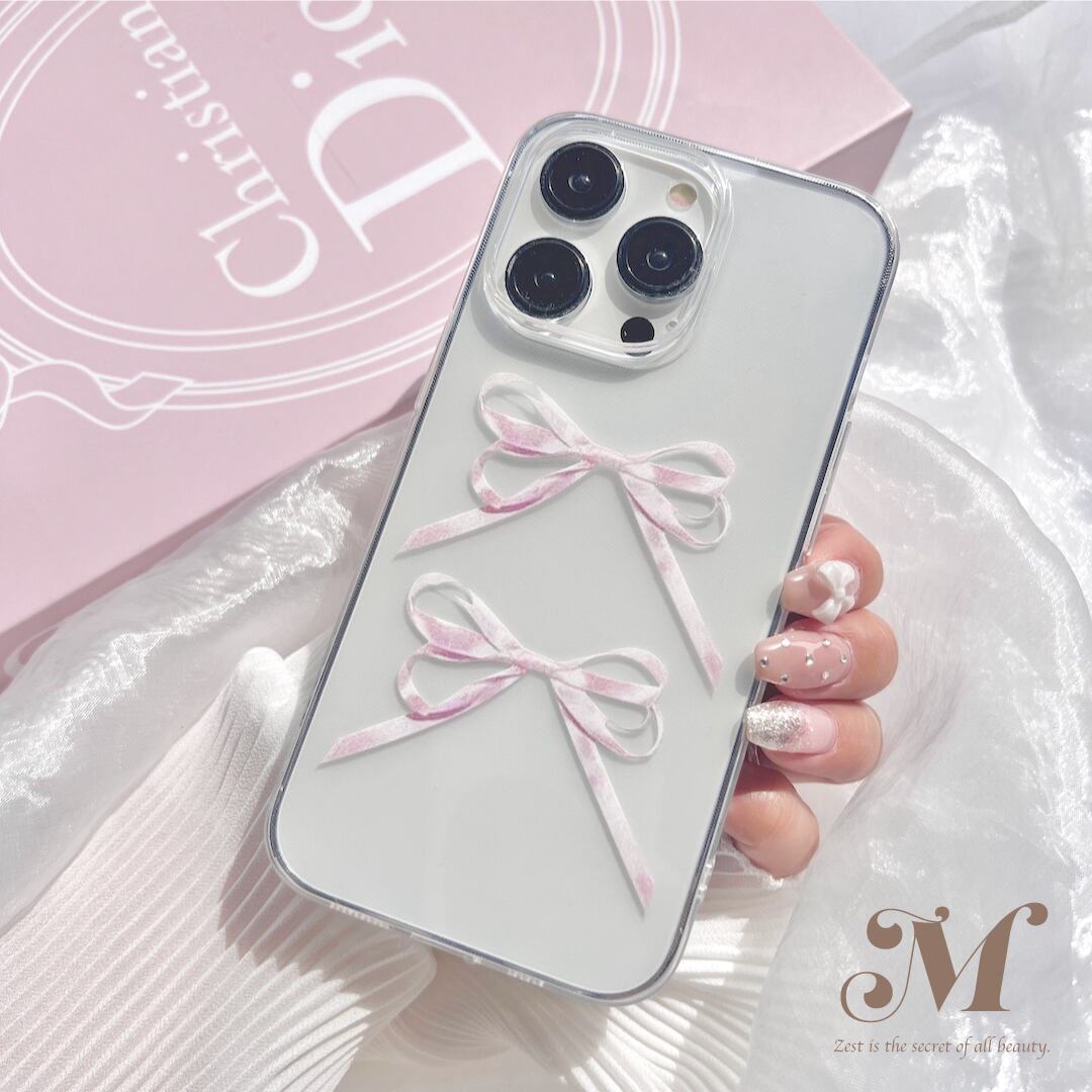 ダブルリボン♡ガーリークリアiPhoneケース | Matey