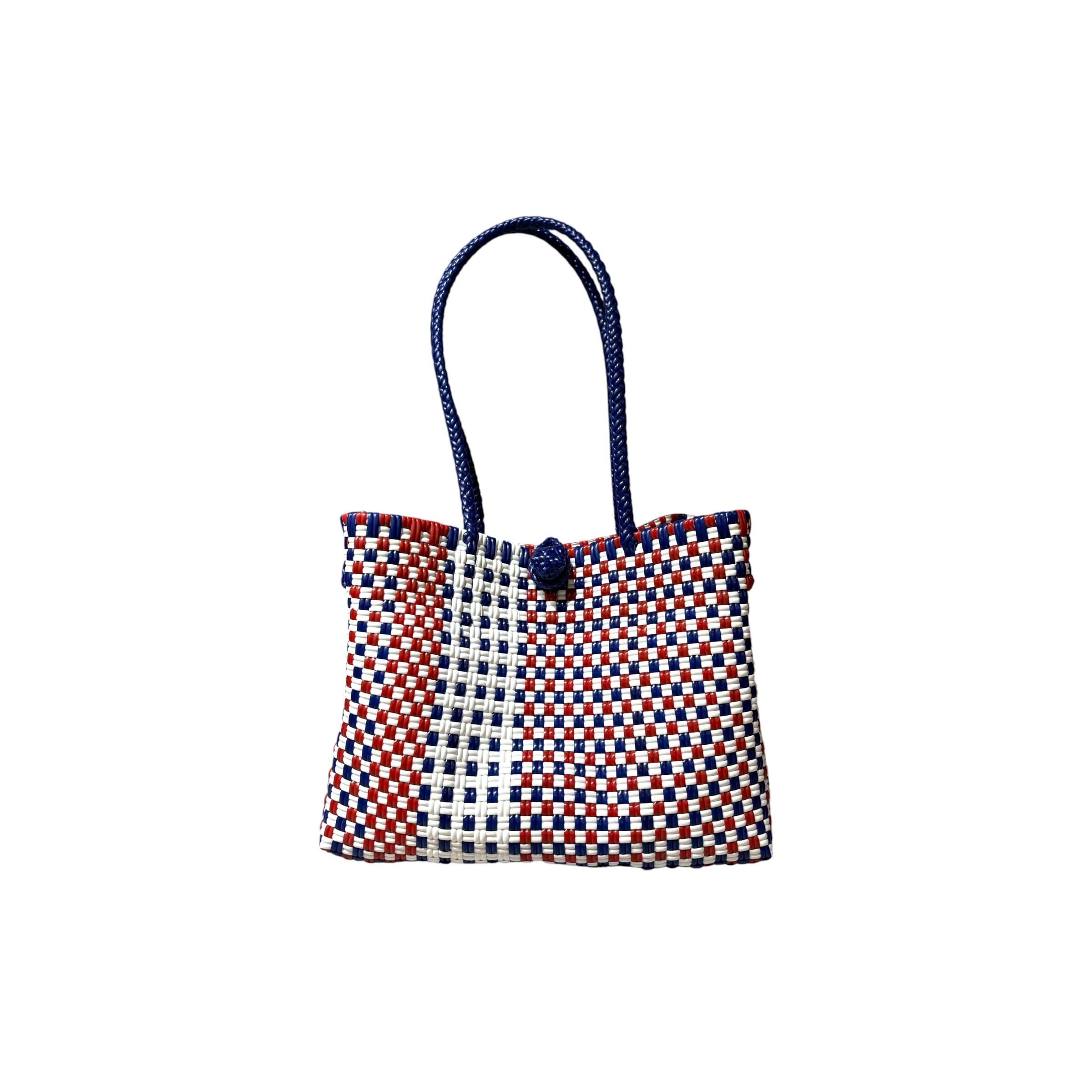 TOTE BAG - BLUE&RED / LONG HANDLE / M