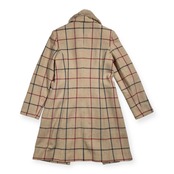 TOMORROWLAND COLLECTION トゥモローランド チェック柄 ウール コート 毛皮 ファー襟付 /アイボリー系 英国調