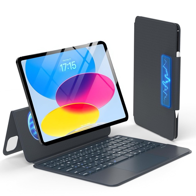 【軽量型】 Omikamo iPad A16 11世代/10世代専用 標準JIS日本語配列 薄型 ipad a16 ケース キーボード付き 静音