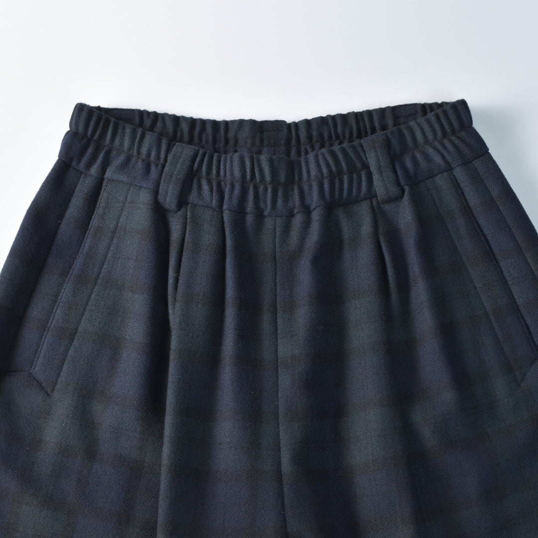 atelier naruse アトリエナルセ ウールフラノガウチョパンツ・ブラックウォッチ ウールフラノ生地を使った人気の定番パンツです【送料無料】