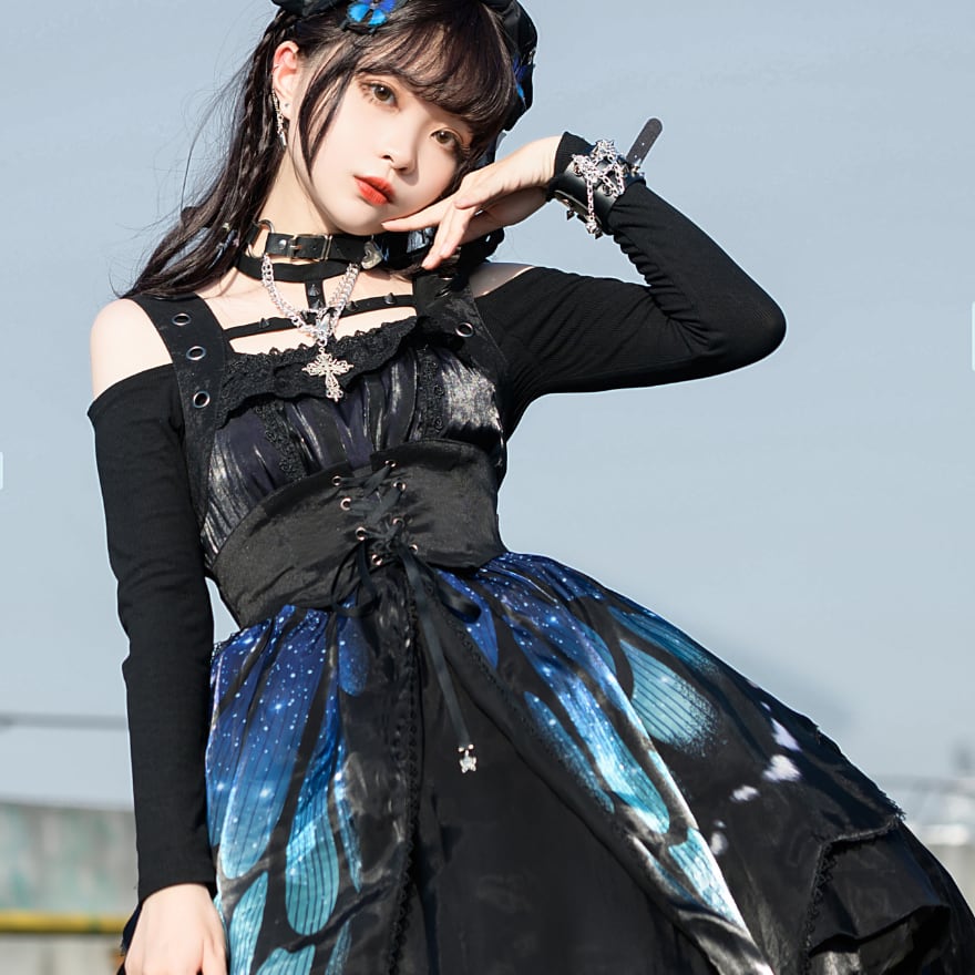 サブカル 服 地雷系 通販 Tシャツ クロススタッズ ユニセックス 闇かわいい バンギャ