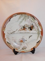 九谷色絵花見文 皿 Kutani porcelain  plate