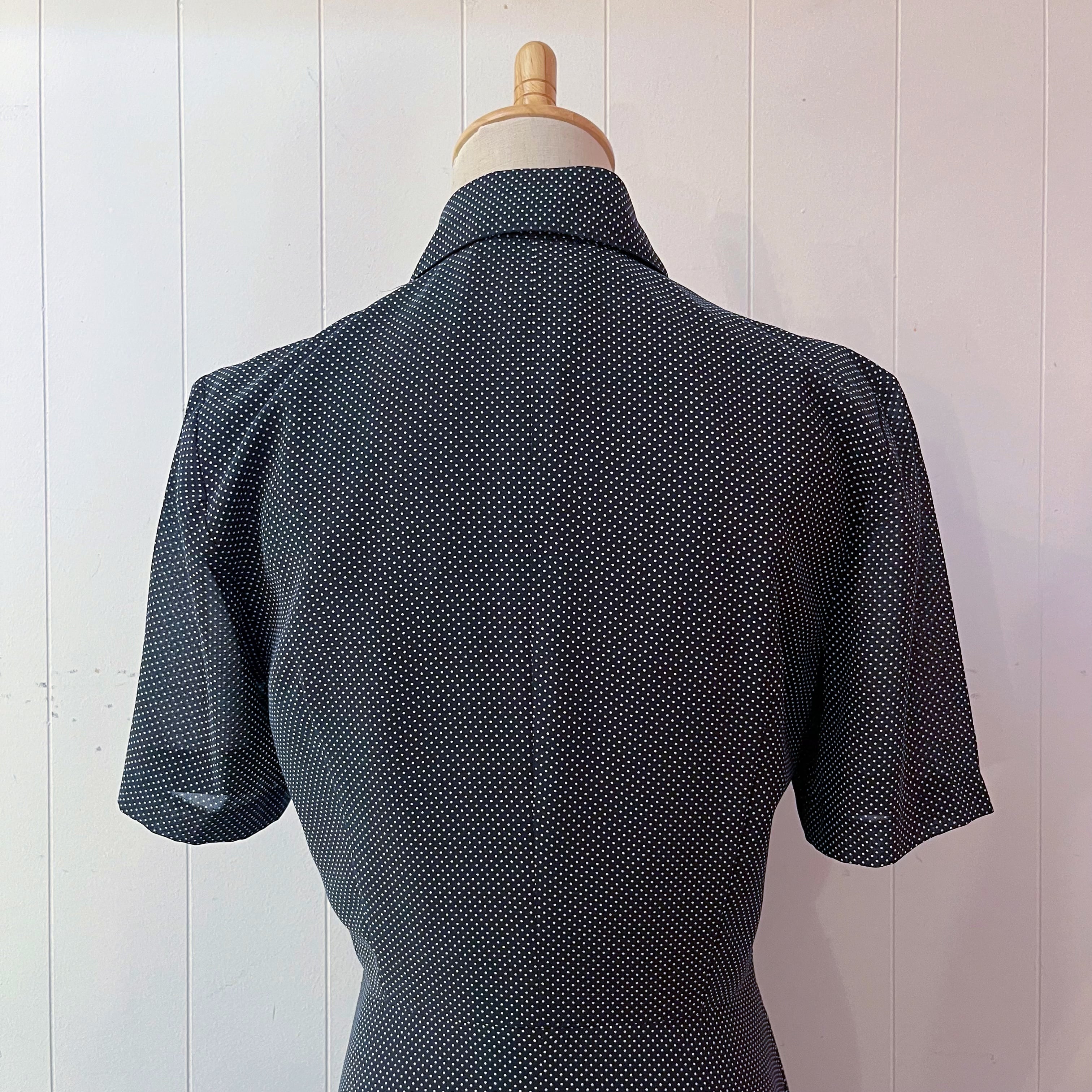 pin dot front button one-piece