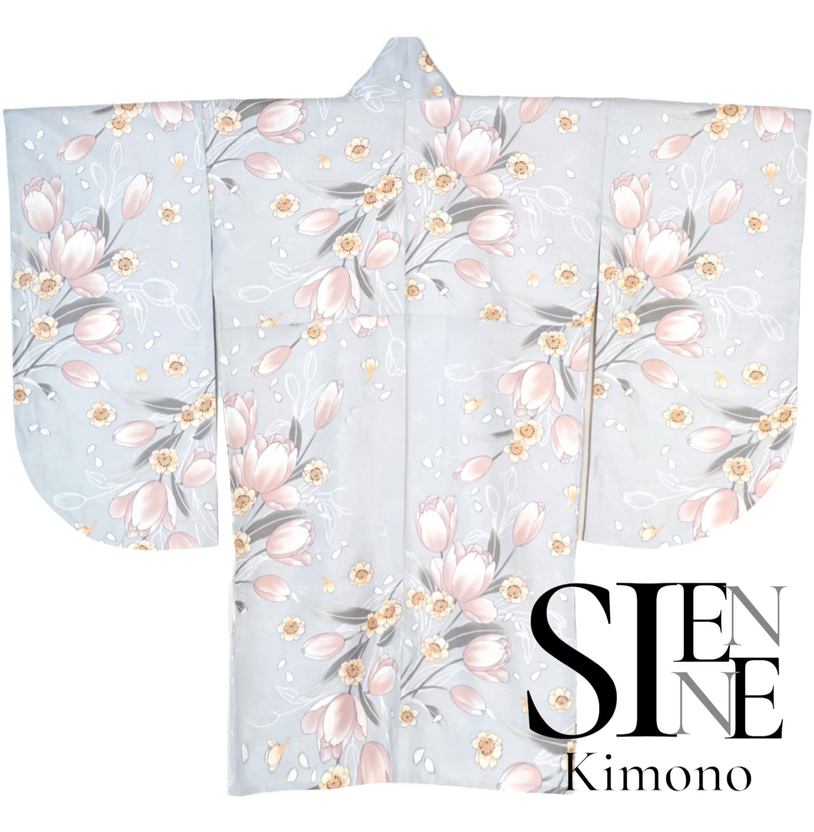 新作 卒業式 袴 袴用二尺袖 着物 単品 シフォン素材 ライトグレー