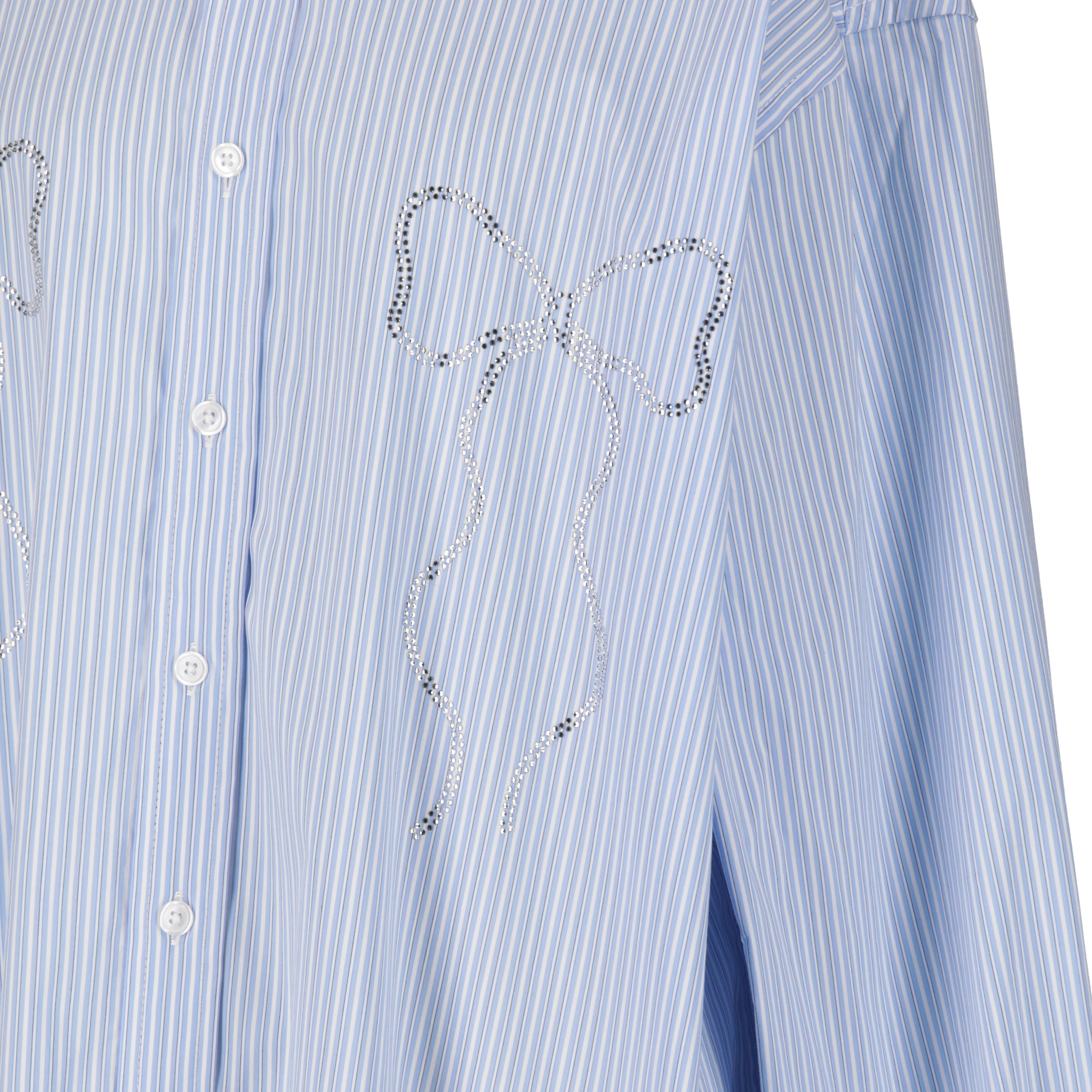 ビッグリボンストーンシャツ　BLUE