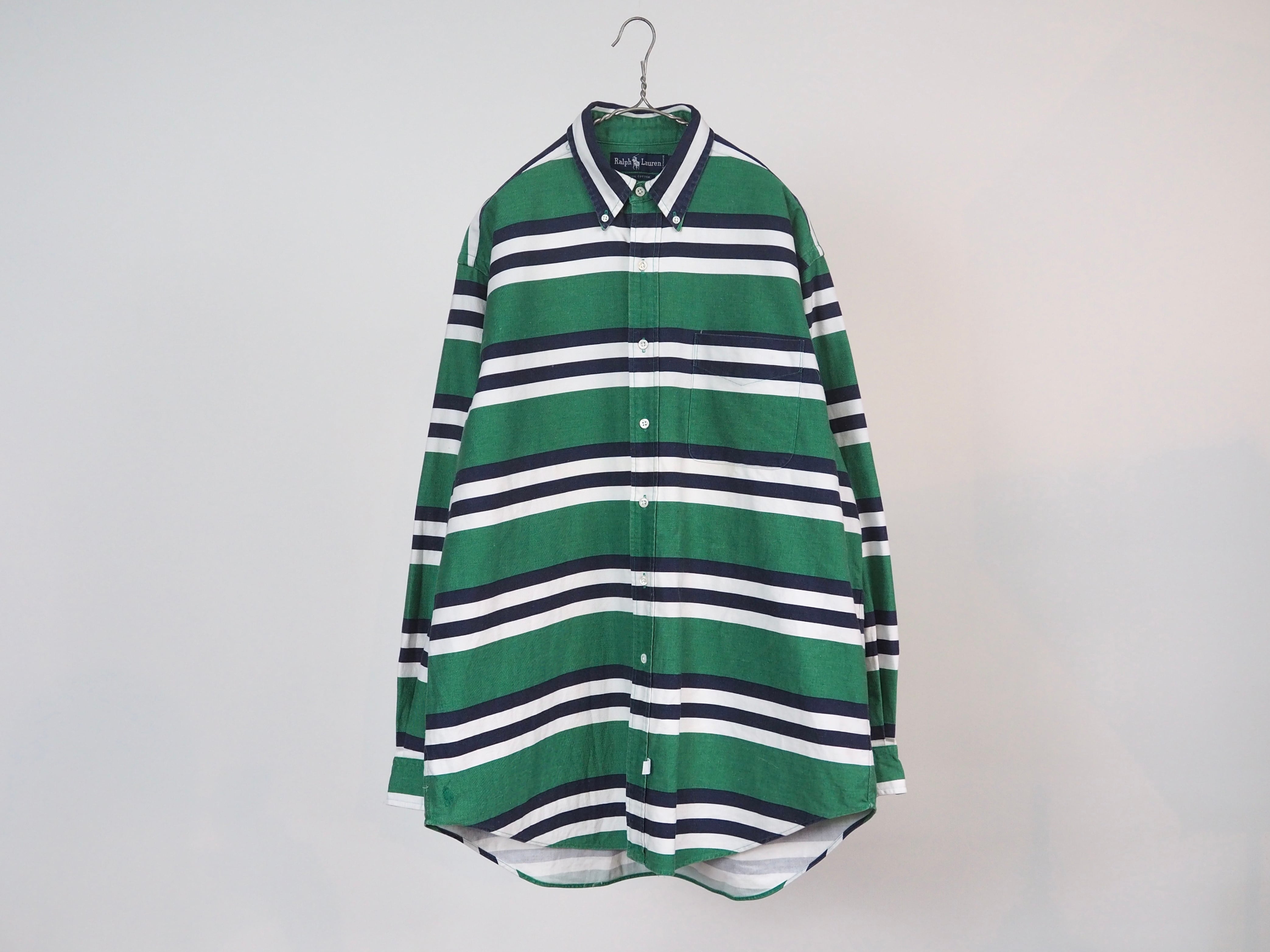 Ralph Lauren【BIG POLO】stripe B.D shirt L