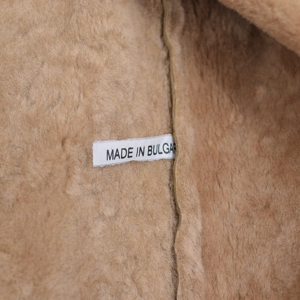専用　ブルガリア製 羊革 ムートン ボアベスト ベージュ FIGARO paris ブルガリア製 ムートン ベスト 本革 シープスキンレザー