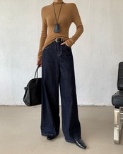 Half turtleneck slim knit Top　T20115