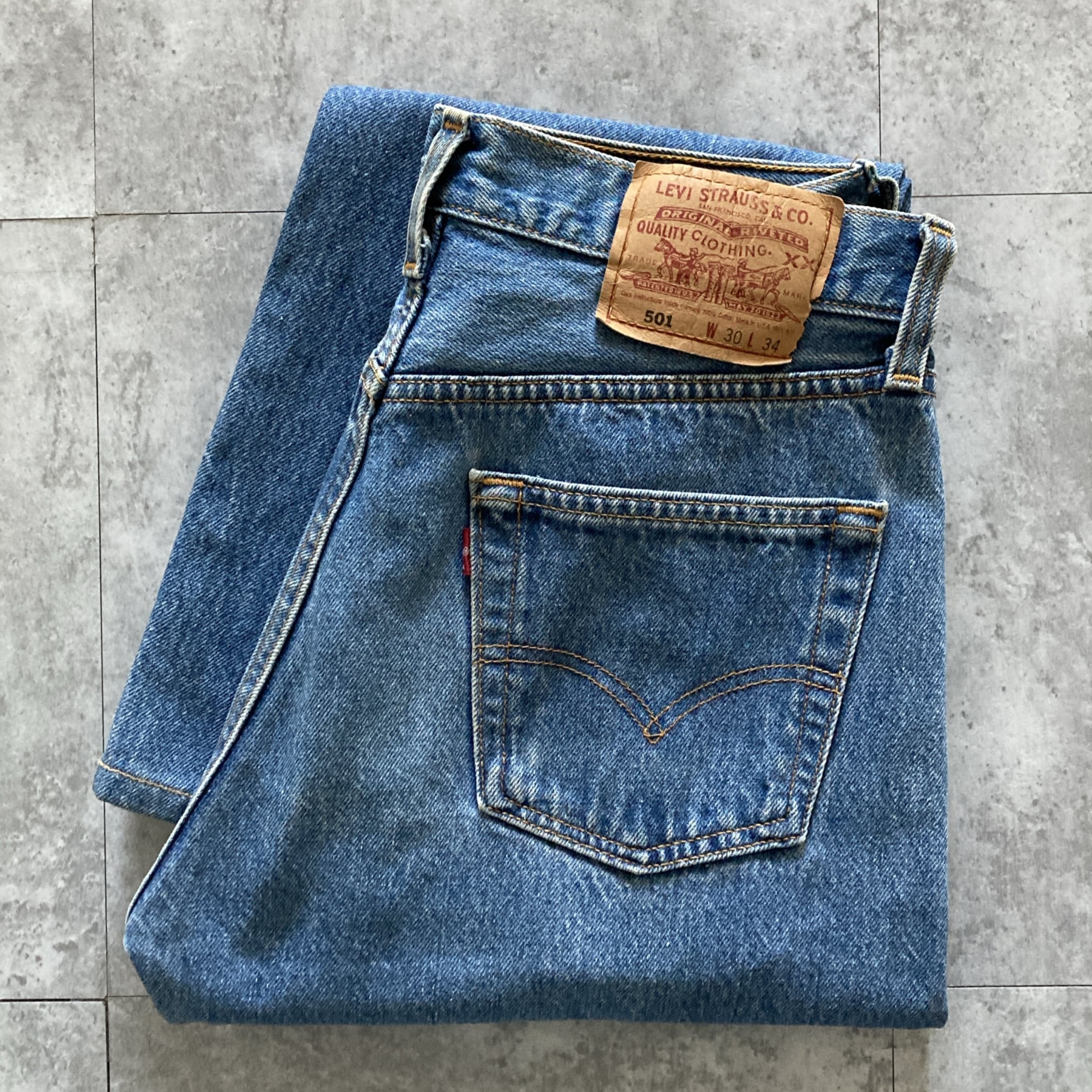 W30 L34】90's US.Levis 501 リーバイス エルパソ工場(522) ボタン裏