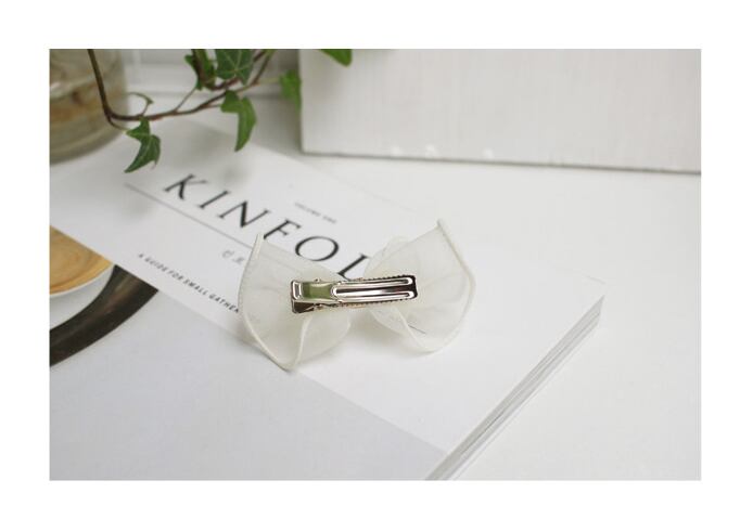 シフォンリボンヘアピン 1P / 犬用 アクセサリー ペット用 ヘアピン 犬服 ペット用品 小型犬 中型犬