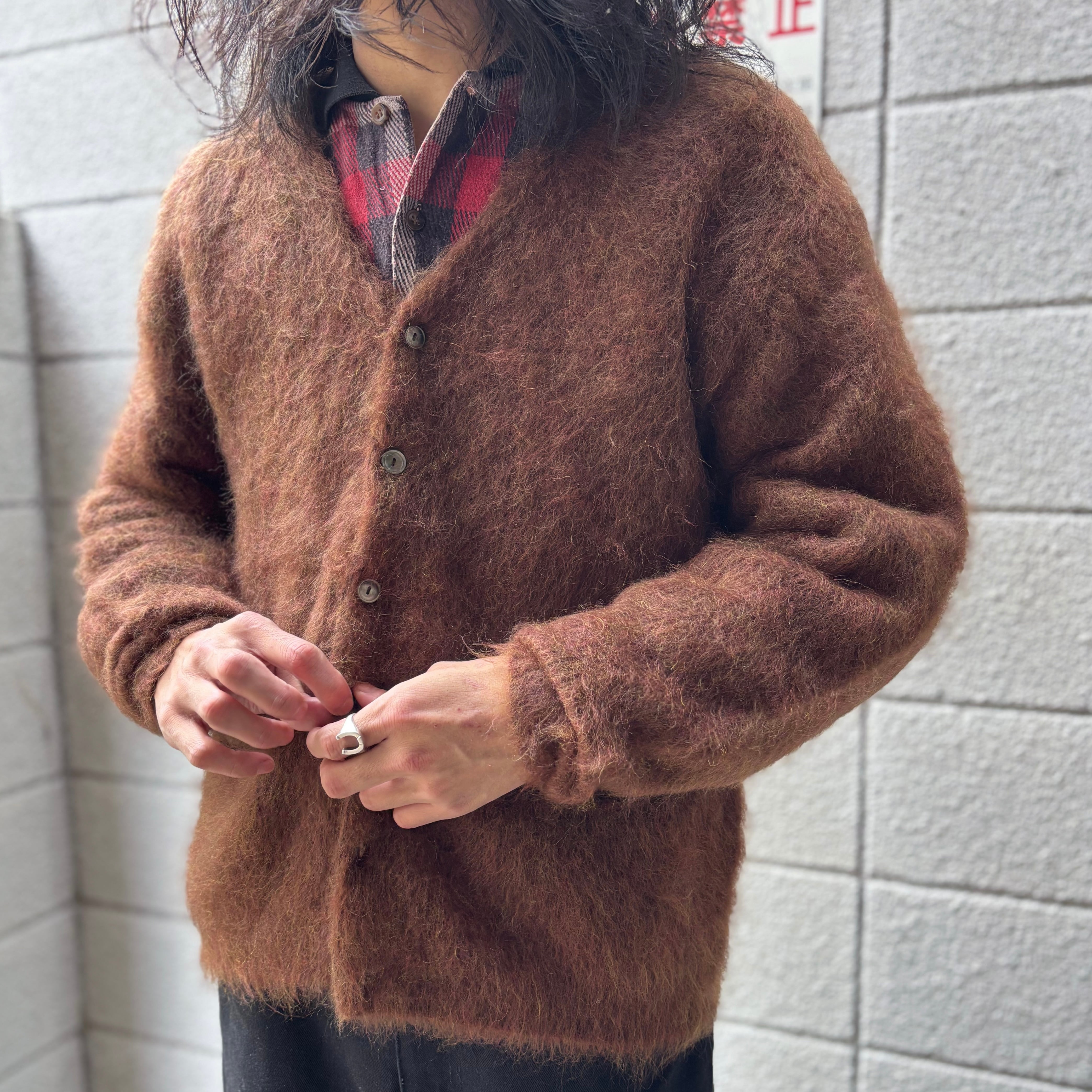 A.R.P.®︎ Premium Classic Mohair Cardigan W/Pocket 42 - Mahogany