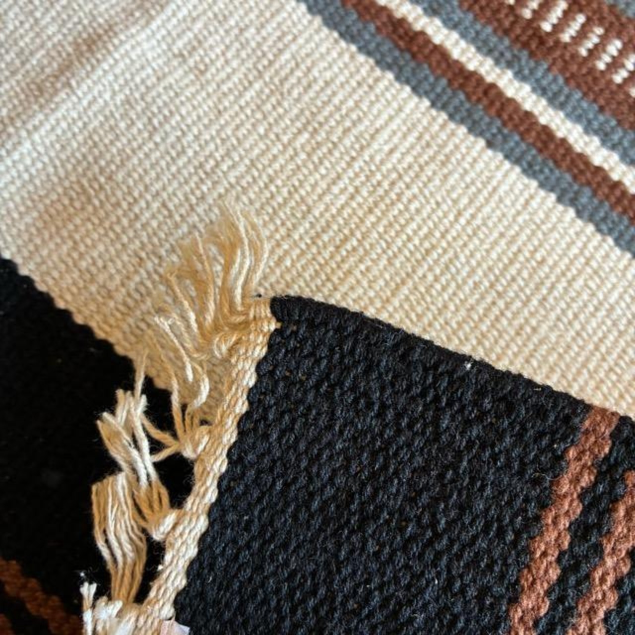 India Ortega mat 3color　インド　オルテガマット　90×60cm　全3色　ブラック　グリーン　ベージュ　玄関マット　チマヨ柄　ネイティブ柄　アメリカン