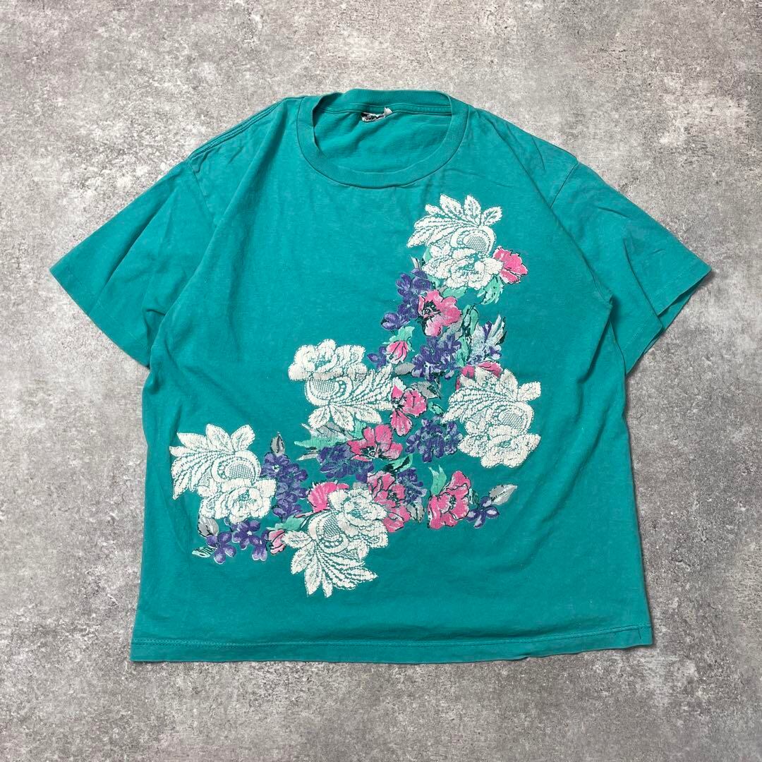 90s 花 アート ボックス vintage T-shirts