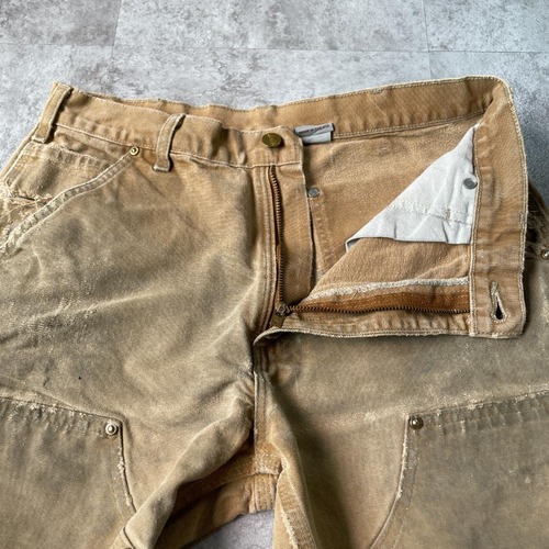 20s USA製 ブラウン ダブルニー Carhartt カーハートパンツ 詳細写真8