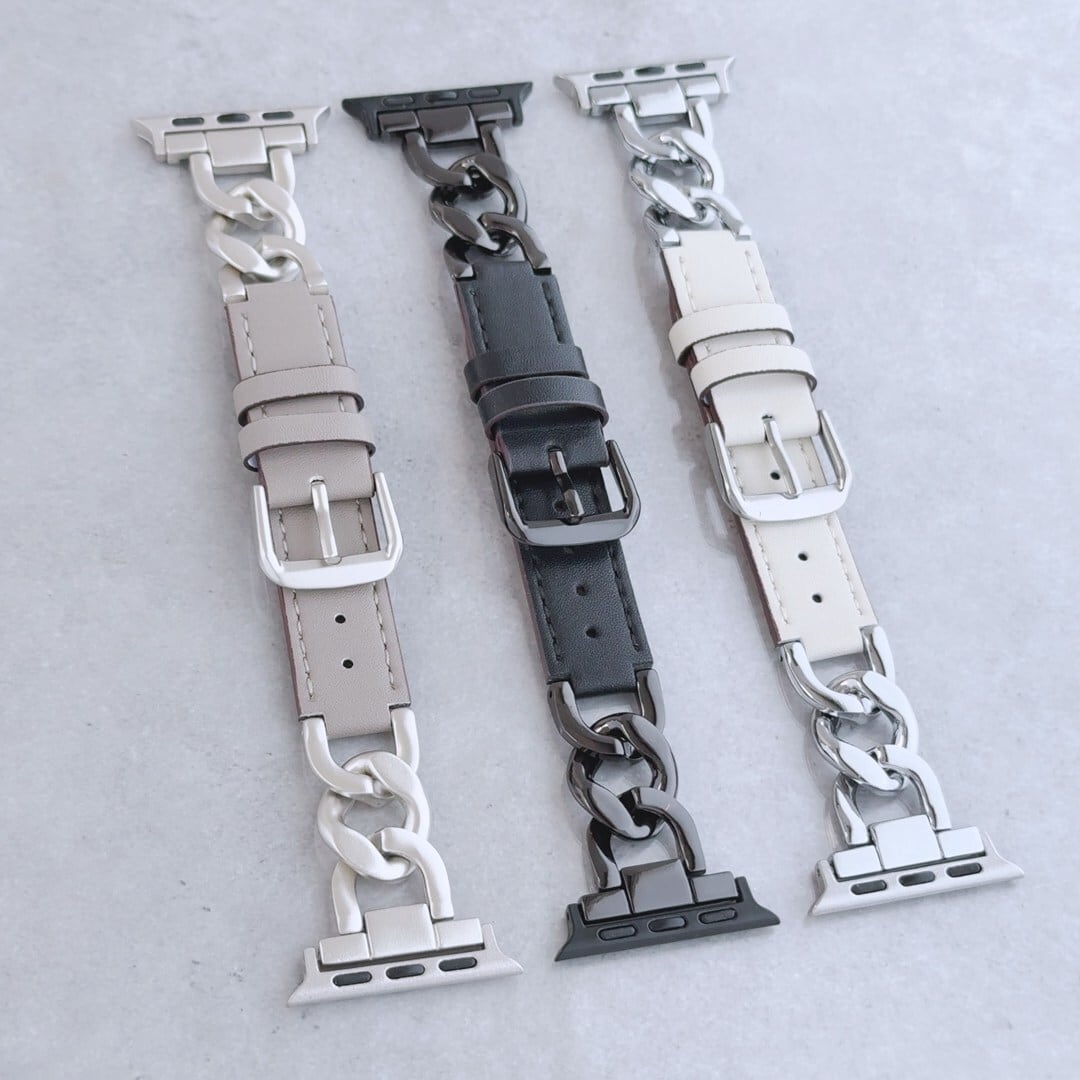 Apple Watch タッグレザーチェーンバンド | Lune (リュンヌ)